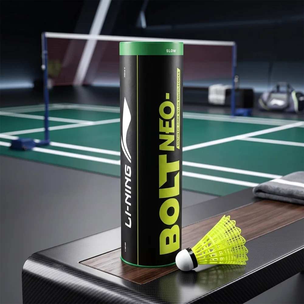 Li-Ning Bolt Neo Synthetic Cork Nylon Badminton Shuttlecocks (Pack of 6, Yellow), photo 3